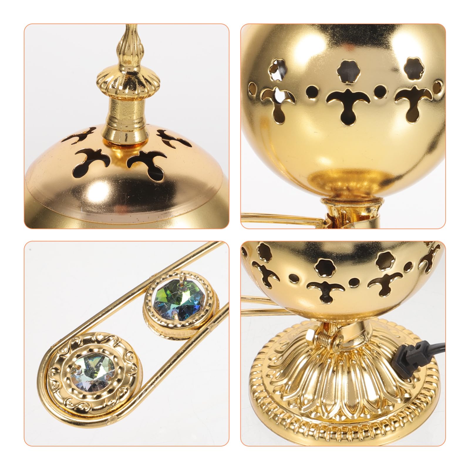 Brûleur D'encens / Encensoir électrique En Métal Doré Brillant Par Chez Cycle Brand Sur