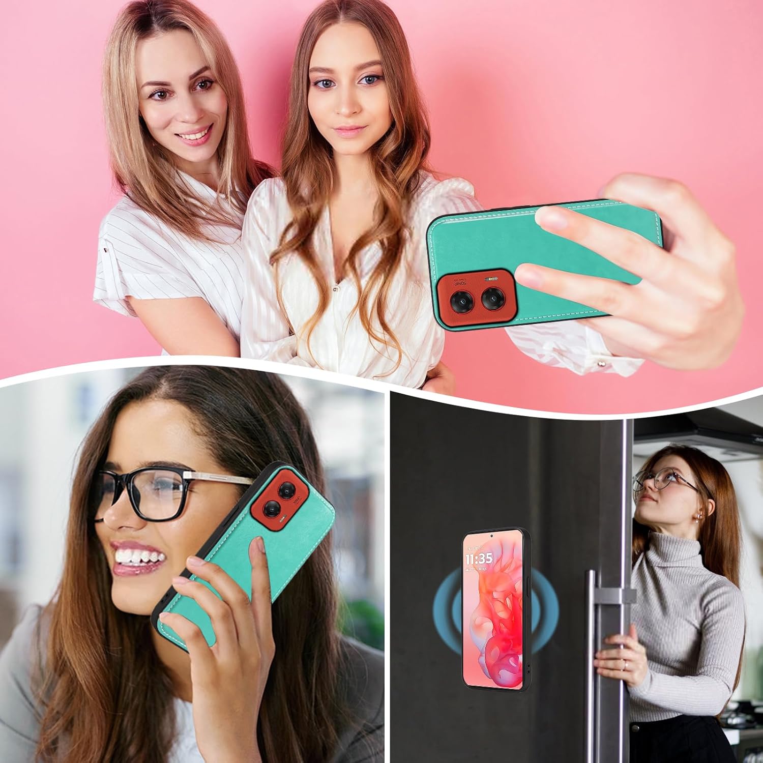 Asuwish Phone Case for Motorola Moto G Stylus 5G 2024 Zipper Wallet Detachable Cell Cover with Tempered Glass Screen Protector Crossbody Wrist Strap Mandala Flower Flip Card Holder G5 Women Men Green