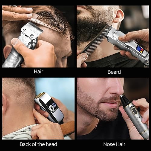 Miniatura 2 de DSP Kit de peluquero profesional 4 en 1 cortadora de pelo inalámbrica, recortadora, afeitadora y removedor de vello de nariz, juego de peinado y