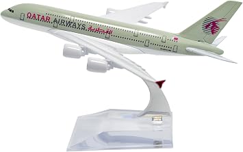 TANG DYNASTYTM 1400 16cm Air Bus A380 Qatar Airways Plane Metal Airplane Model Plane Toy Plane Model