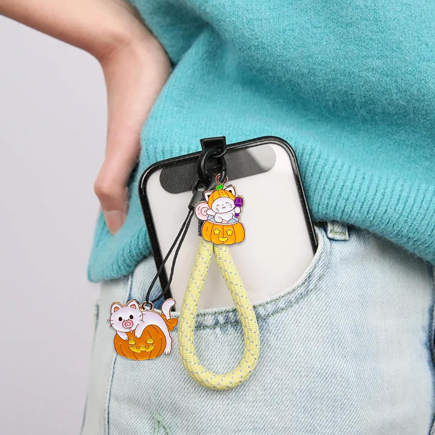 Halloween Cat Charms for Jewelry Making and Crafting - Enamel Pumpkin Charms for Bracelets Earrings Necklaces Keychains DIY Crafts (33Pcs Halloween Cat) - Image 5