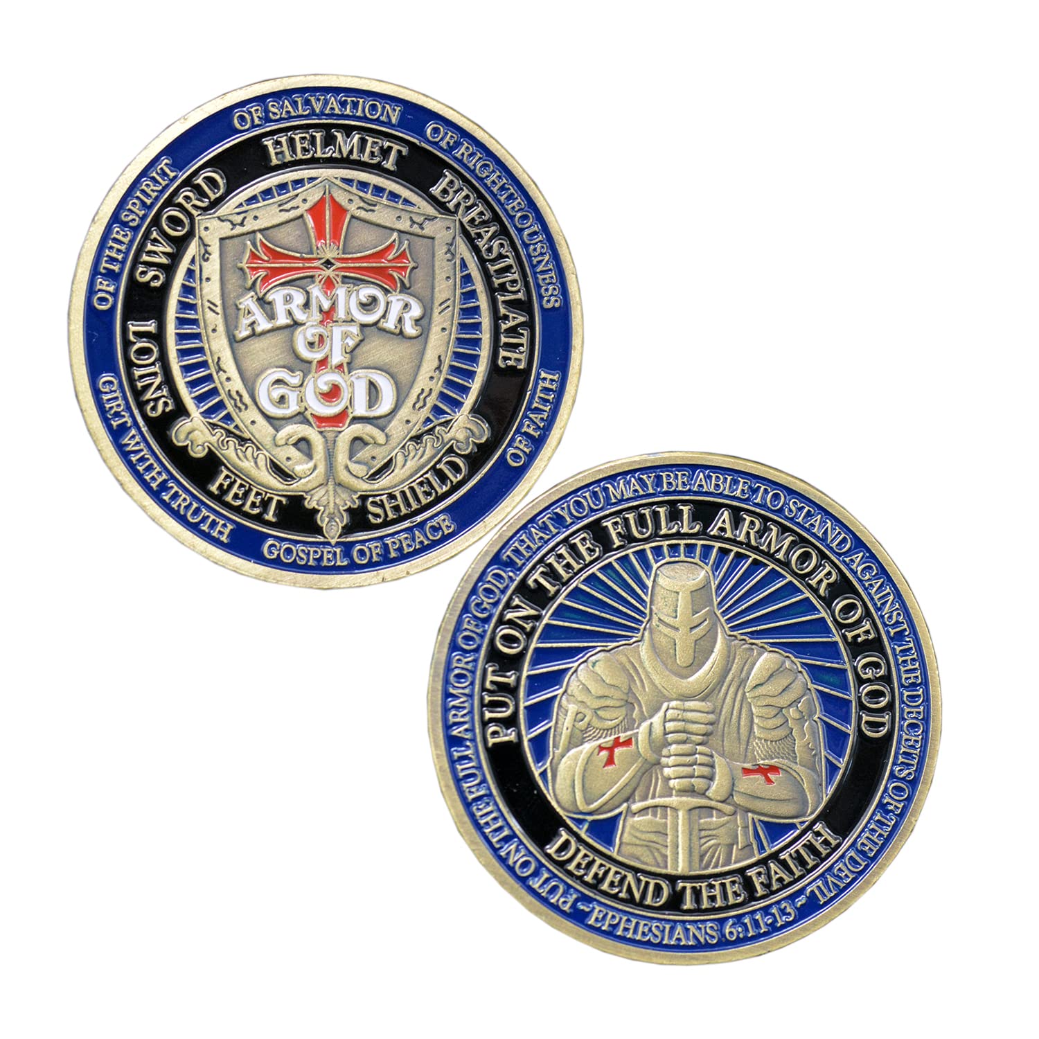 Aomcisi Put On The Whole Armor of God Challenge Coin,Prayer Commemorative Coin