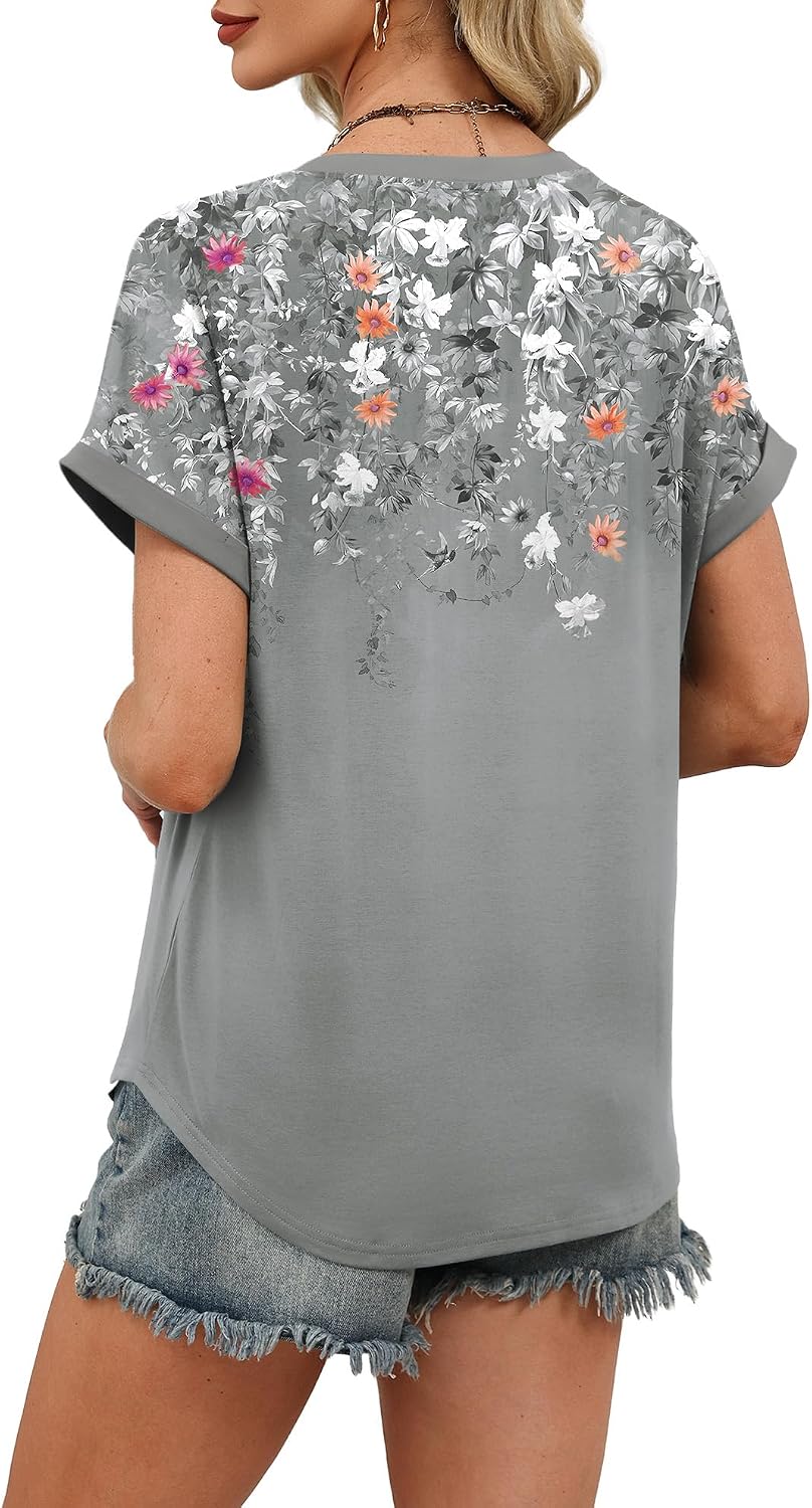 WIHOLL Womens Blouses Spring Tops Short Sleeve Shirts Dressy Casual Summer Vacation Fashion Clothing 2026 thumbnail