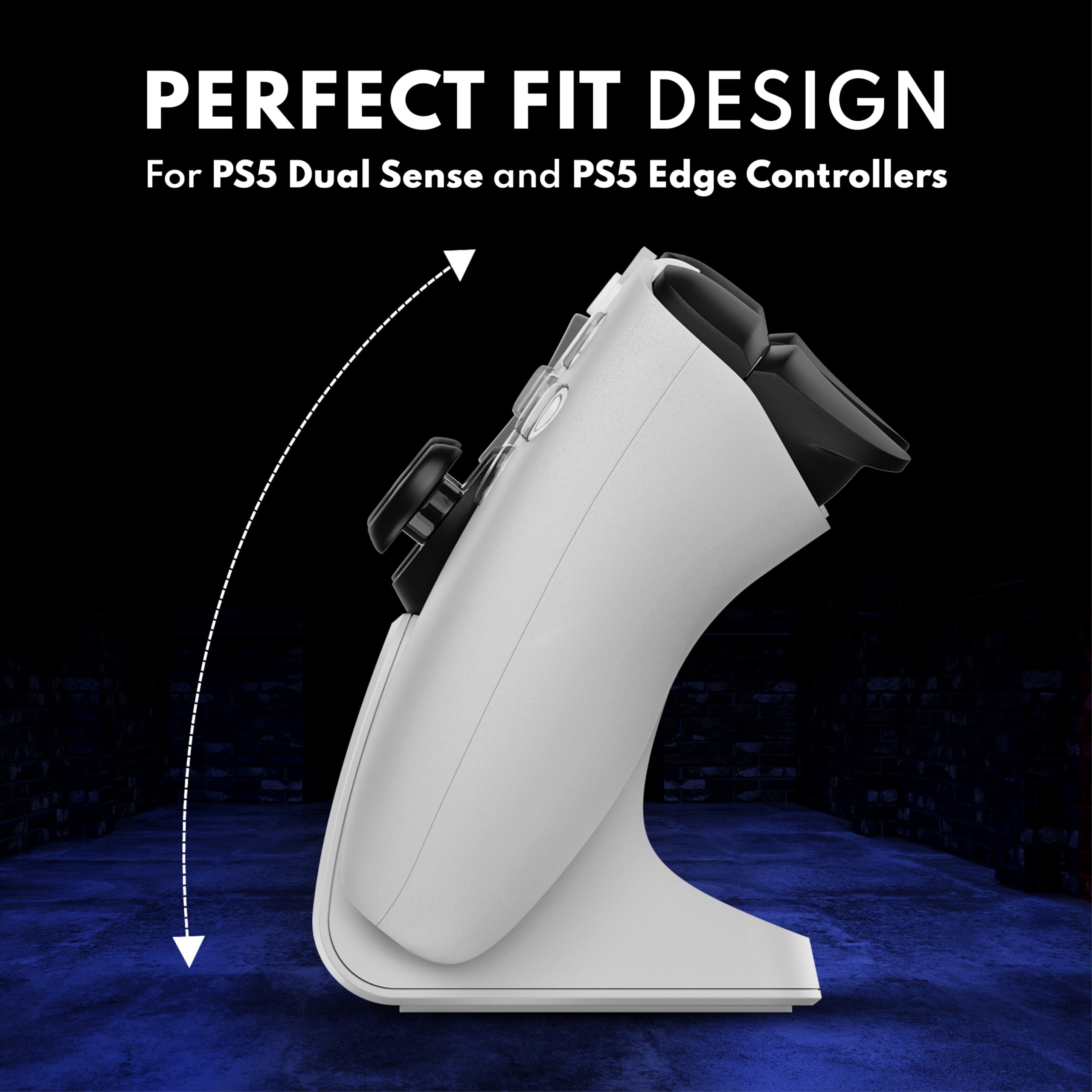 ładowarka kontrolera PS5 z RGB wskaźnikiem - dokładnie dopasowany design - uchwyt ścienny dla Dualsense i Dualsense Edge