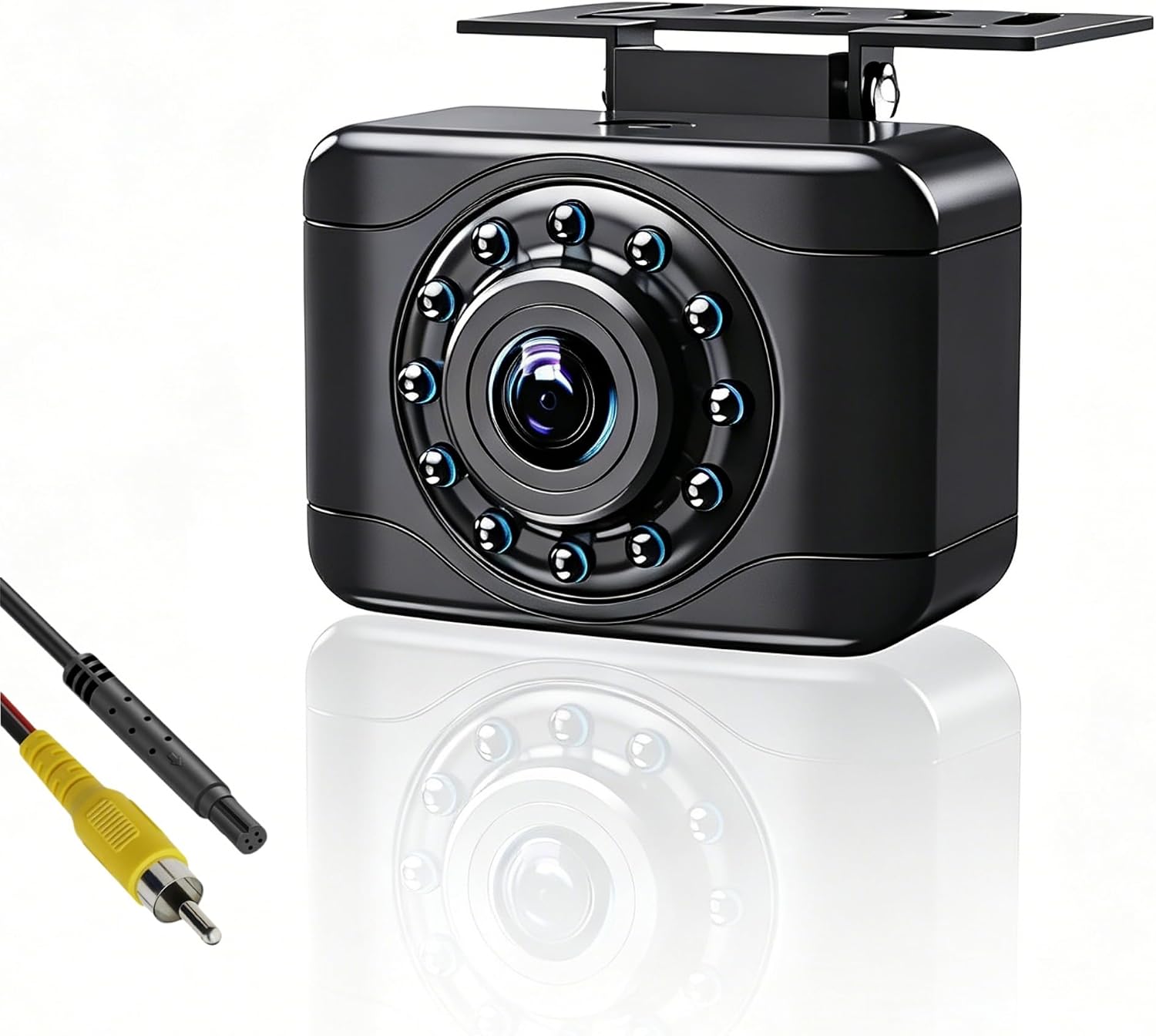 2026 Upgrade HD Backup Camera License Plate,Clear Night Vision IP69 Waterproof Reverse Rear View Camera for Car Truck SUV RV with Two Brackets 4PIN to R-CA Connector 19.68ft Cable