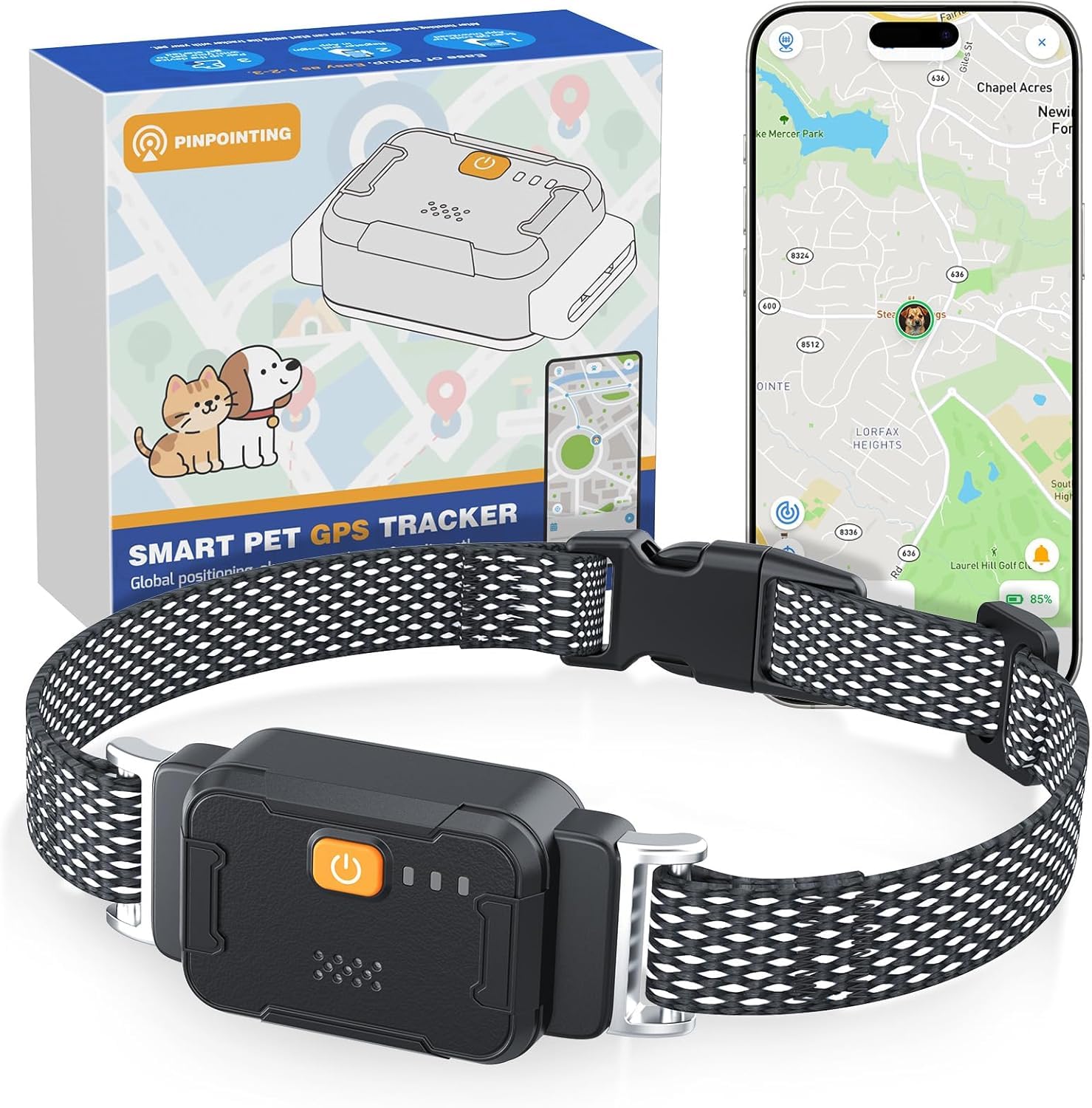 Jewyow Dog Tracker with No Monthly Fees,Virtual Fence & Two-Way Reminders, Pet Activity Tracker with Real-Time GPS Tracking, 4g Live Satellite Tracking, Suitable for All Dogs/Cat