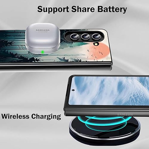 Vista 126 de Funda protectora para Samsung Galaxy Z Fold 5 2023 Slim Light Hard PC Shook Proof Funda protectora para Samsung Galaxy Z Fold 5 7.6 pulgadas - Flor