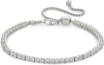 NADRI Tennis Bracelet – Loveall SGL Slider Tennis Bracelet with Brilliant-Cut Cubic Zirconia Stones, Tennis Bracelets For Women