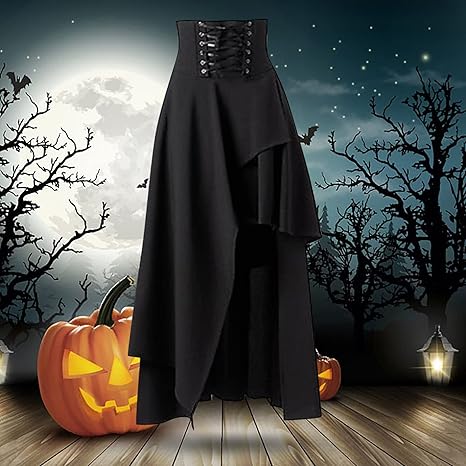 BEAUTELICATE Gonna Lunga in Cotone Medievale Sottoveste Gonna Plissettata Vita Elastica Vittoriana Costume Boemia Gonne Gypsy