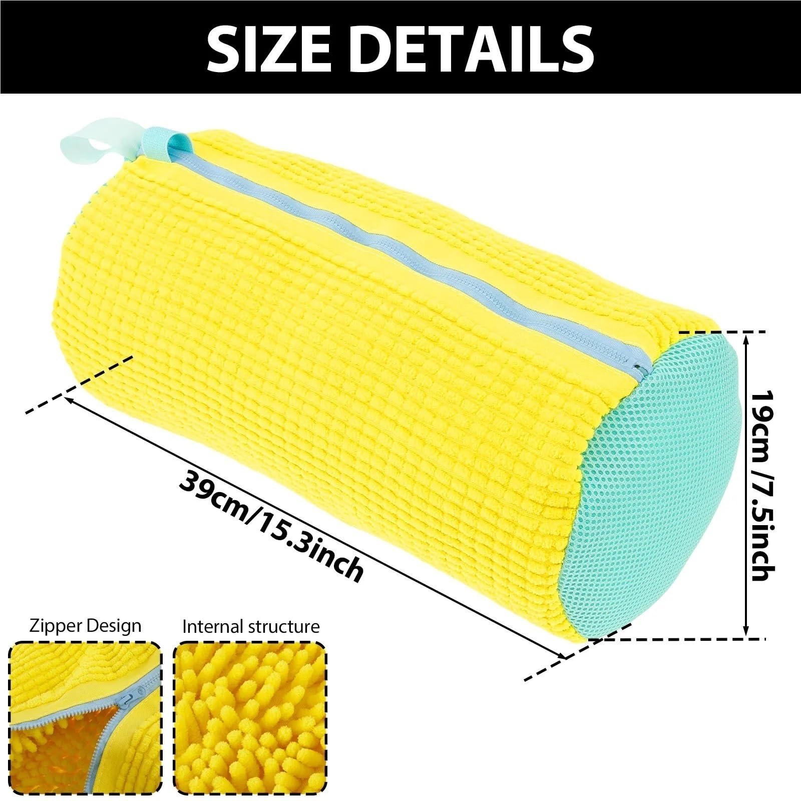 1/2 sacchetti protettivi per scarpe da bucato, in fibre di poliestere, per lavare le scarpe, accessori per lavanderia, colore giallo, 2 pezzi