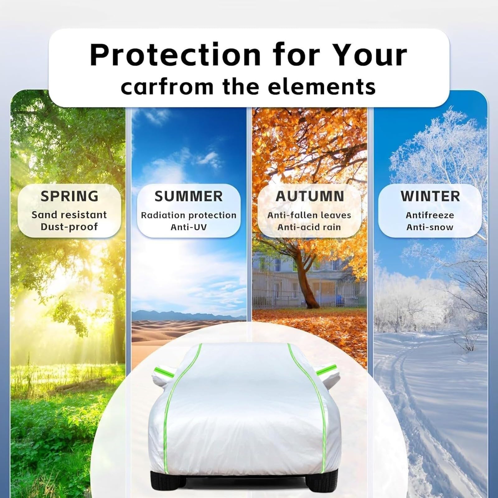 Fundas Coche Exterior Impermeable para Ford Focus Sedan, Funda Protectora para Coche sin Garaje, Alta Elasticidad, Anti-UV Resistente Al Polvo Lluvia Nieve