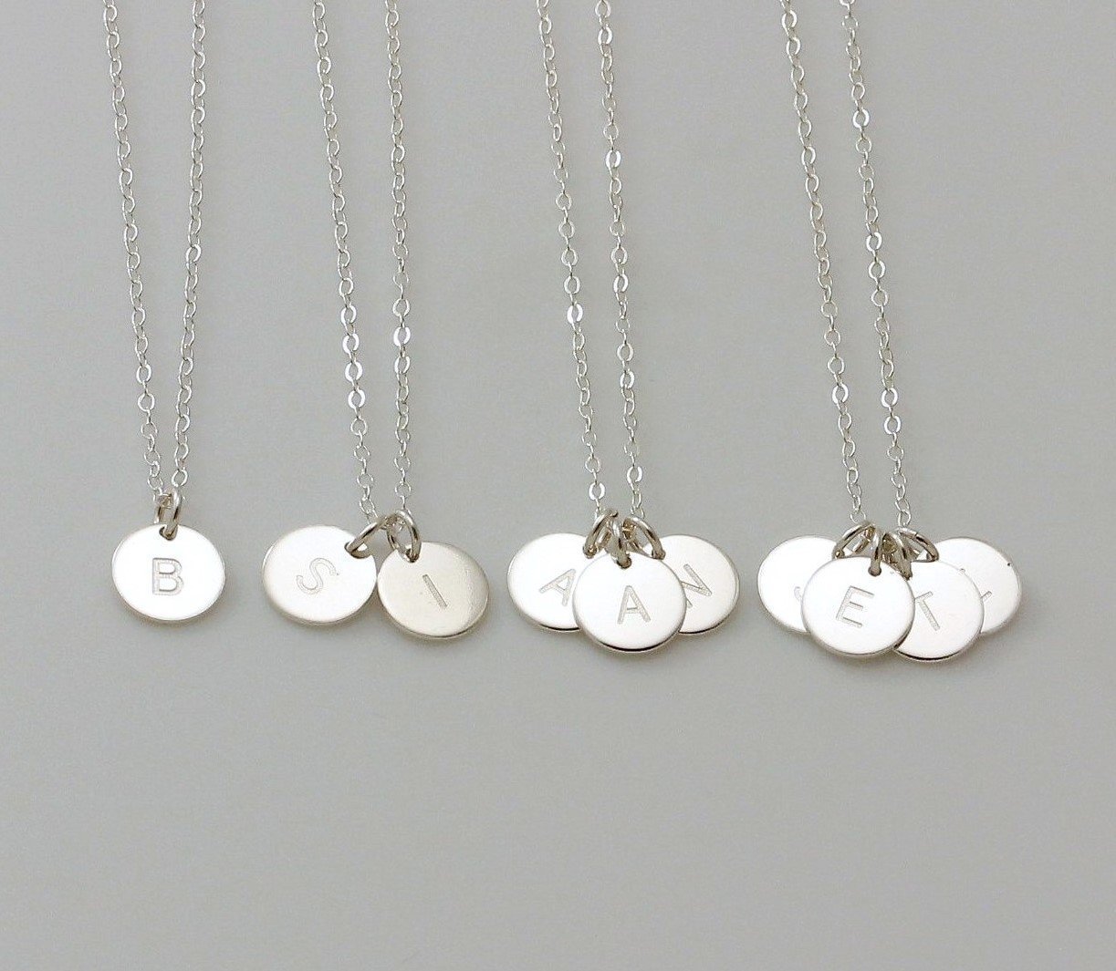 1 2 3 4 Circle Initial Pendant Necklace 