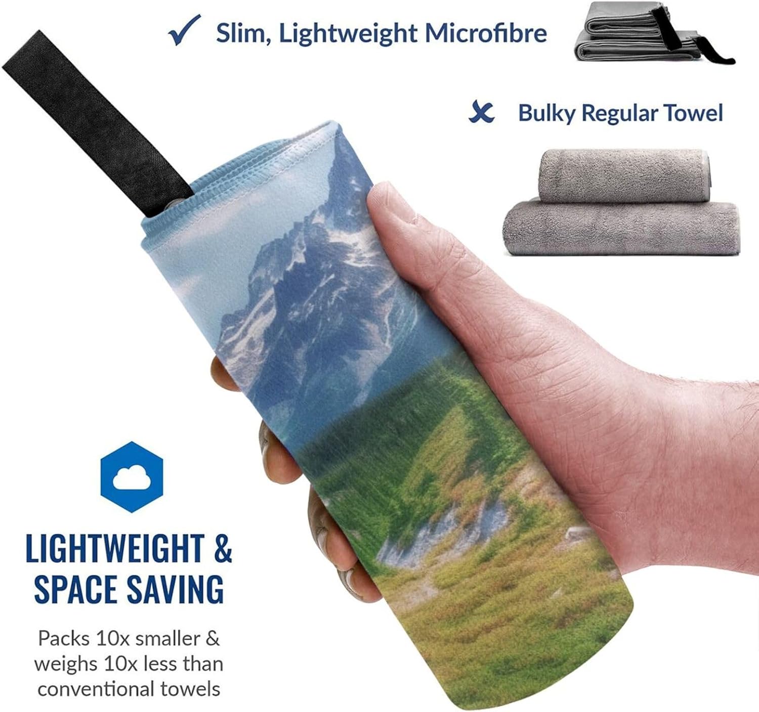 KHiry Microfiber Towel Beach Towels Mountains Landscape Quick Dry Towel Soft Lightweight Travel Towels Absorbent Large Easy Pack Travel Things Beach Blanket for Gym Sports Swimming