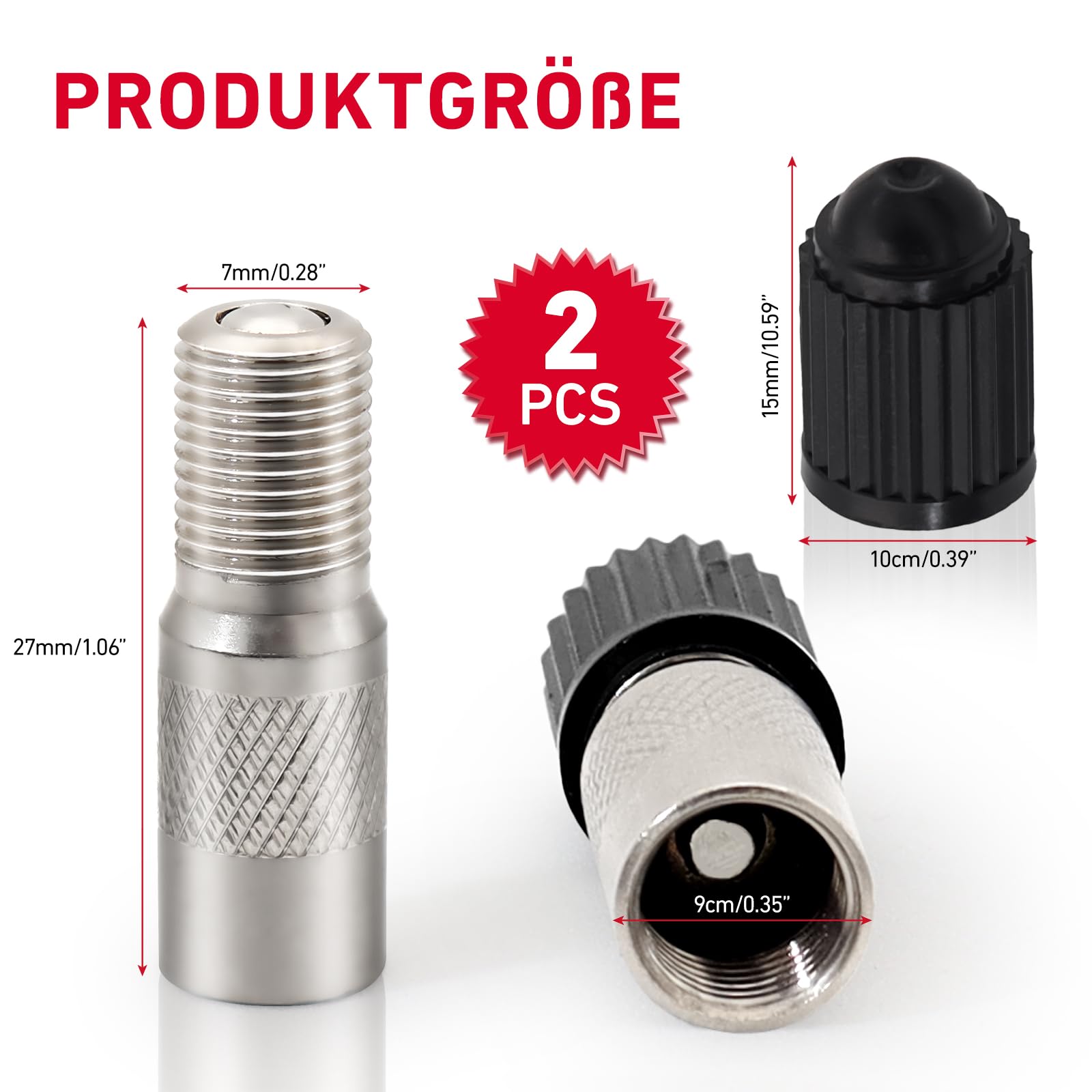 Prolunga valvola pneumatico in gomma, prolunga valvola pneumatico flessibile per auto, camion, moto, biciclette, 150 mm, 2 pezzi | Leroy Merlin