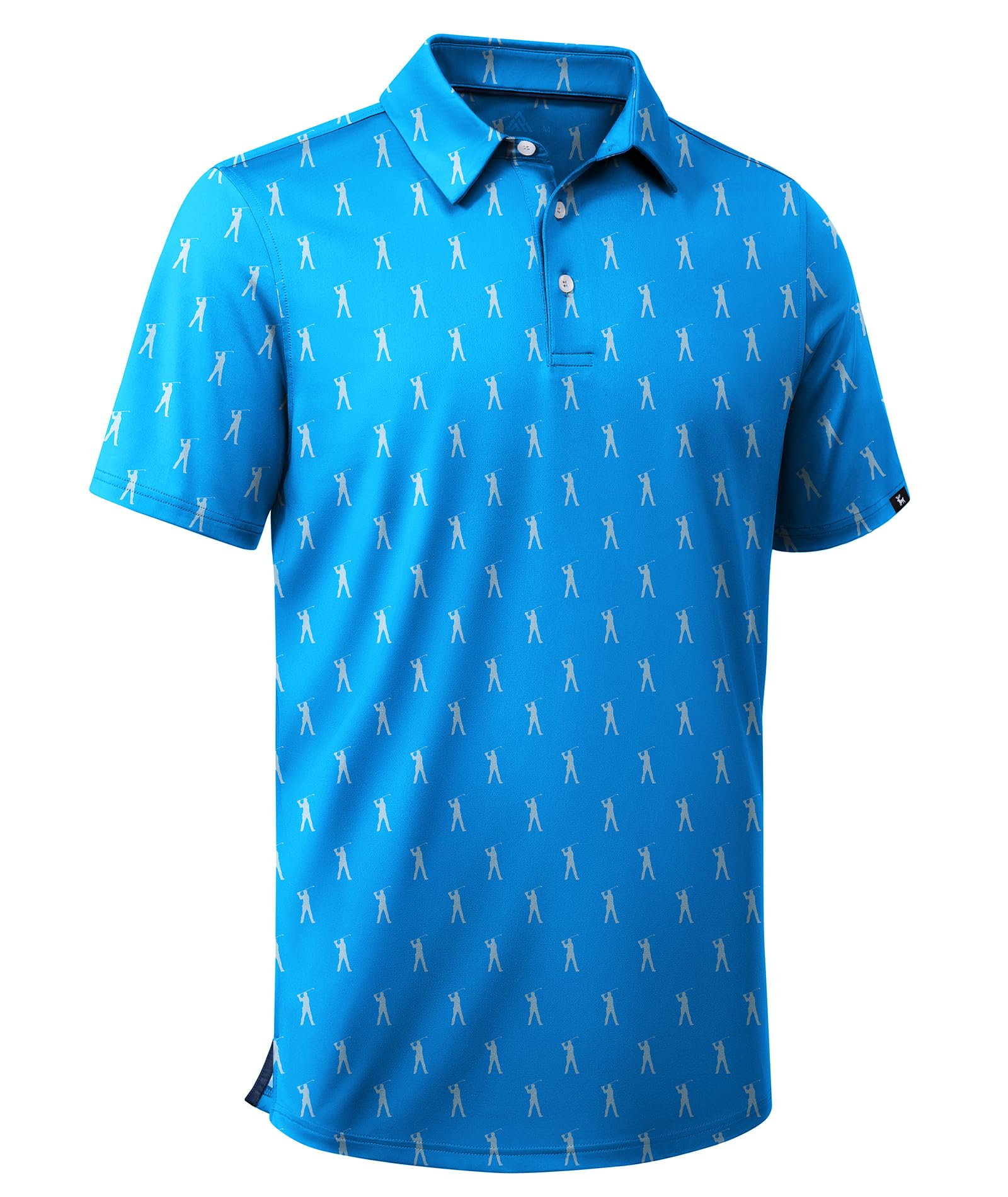 SWISSWELL Mens Golf Shirt Short Sleeve Moisture Wicking Print Polo Shirts for Men Performance Collared Summer Athletic Tshirt