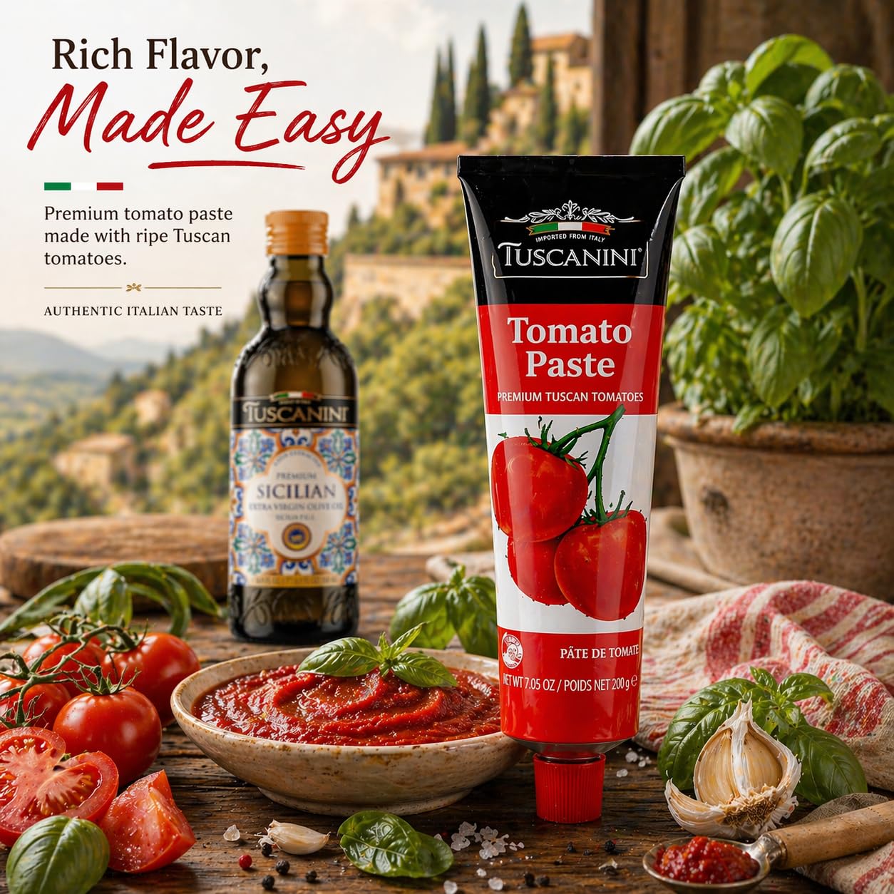 Amazon.com: Tuscanini Tubo de pasta de tomate doble concentrado