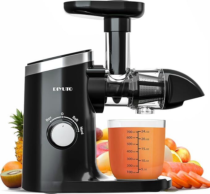 YASHE Slow Juicer Entsafter - 12,7cm Einfüllschacht Für Ganze Früchte