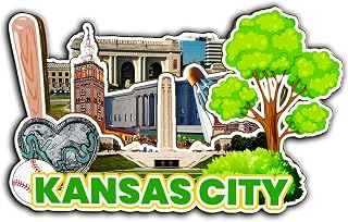 Kansas City Missouri USA Magnet Fridge Magnet Wooden 3D Landmarks Travel Collectible Souvenirs Decoration Handmade -2799