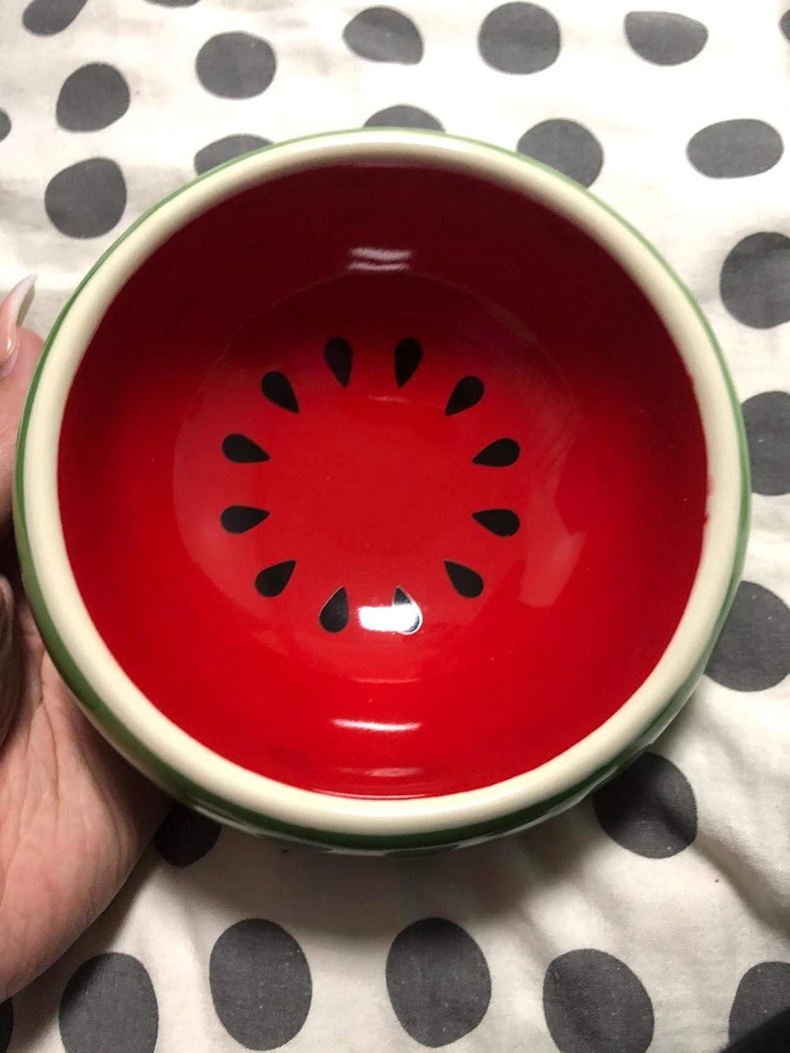 Mkono No-Tip Ceramic Rabbit Food Bowl Feeder for Guinea Pig, Watermelon