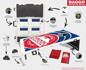 Baggo Cornhole Set 2x3 Portable Bean Bag Toss Game for Backyard Fun Designs