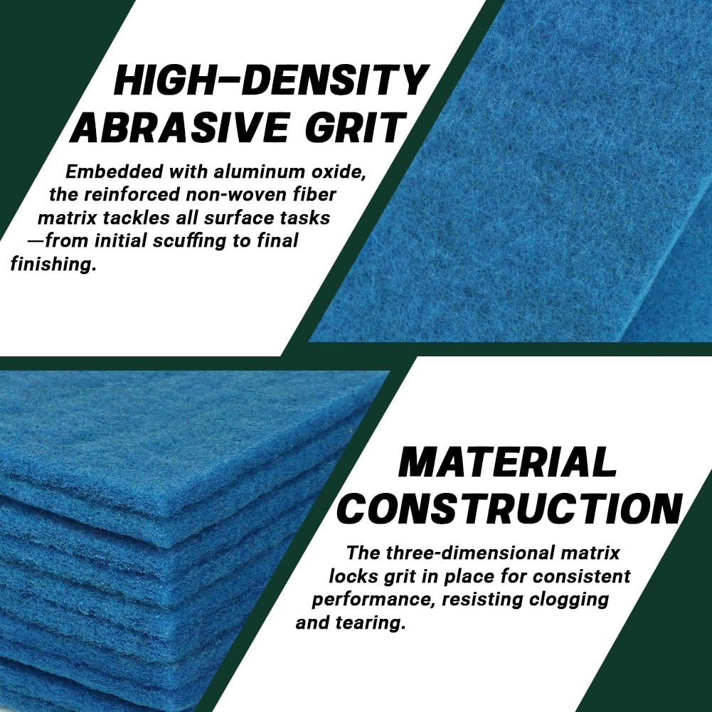 Blue Polishing Pads - Ultra-Fine Scuff Pads (10 Pack) -3