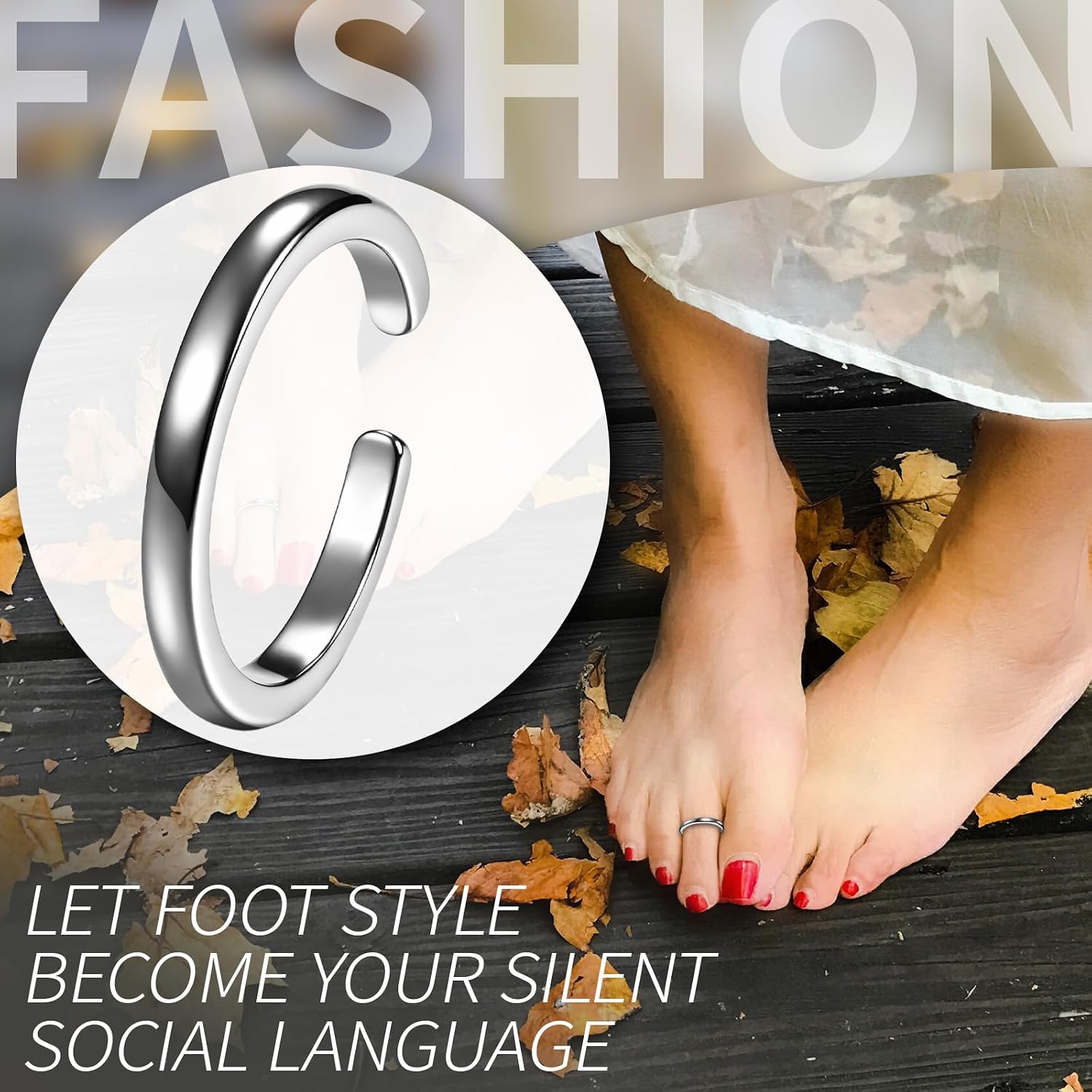 Cupimatch Sterling Silver Toe Ring: Women Adjustable Open Design Hypoallergenic Summer Beach Ladies Open Toe Rings Foot Jewelry