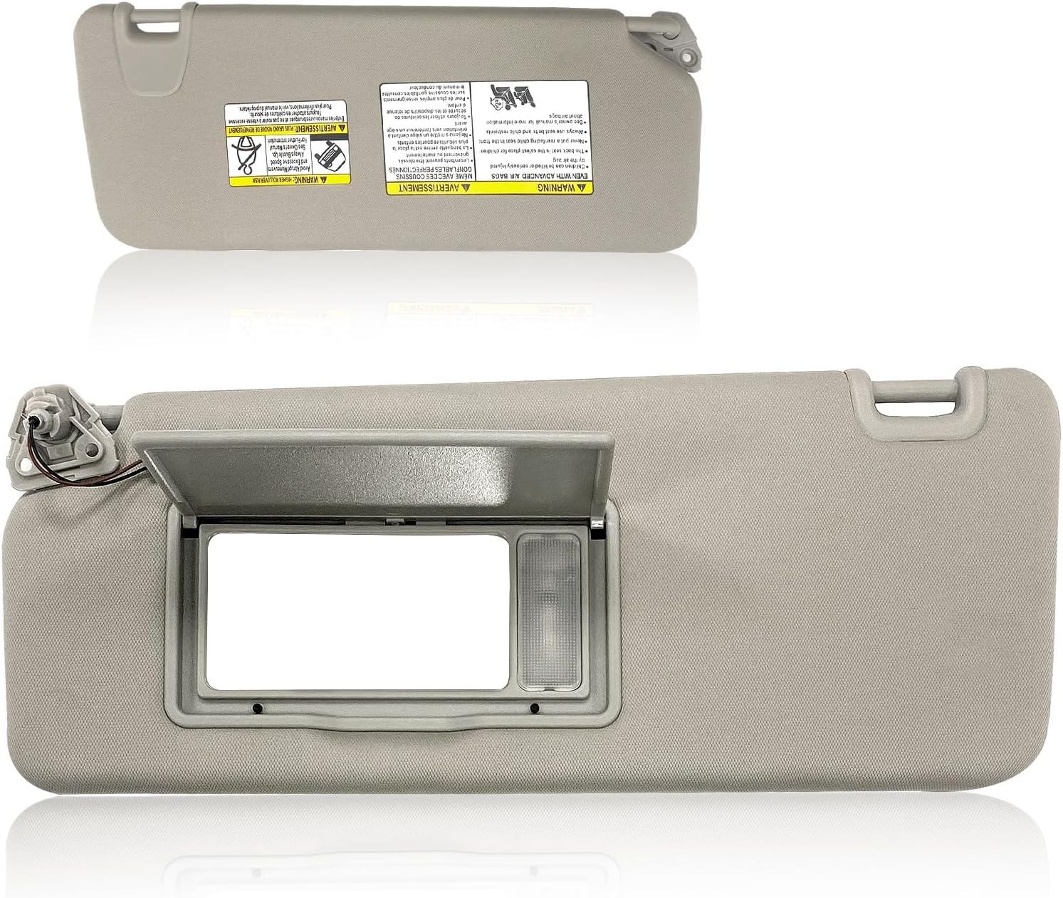 Sun Visor Replacement Fits for Nissan Titan 2004-2024 for QX56 Armada 2004-2014 Sunshade with Vanity Light for 96401EZ10B (Left Driver Side (Grey))