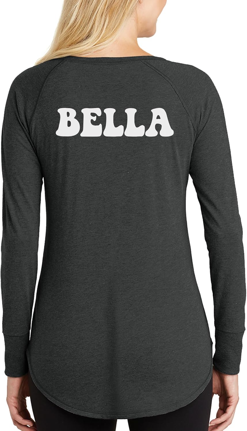 TEEAMORE Women Custom Shirts Long Sleeve T Shirts Personalized Tunic Tops 2-Side Add Text/Photo/Image/Logo - Image 6