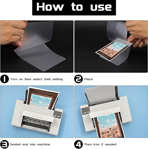 Miniatura 3 de Paquete de 100 bolsas de laminación para tarjetas de visita, bolsas de laminación transparentes de protección de papel de laminación, bolsas para