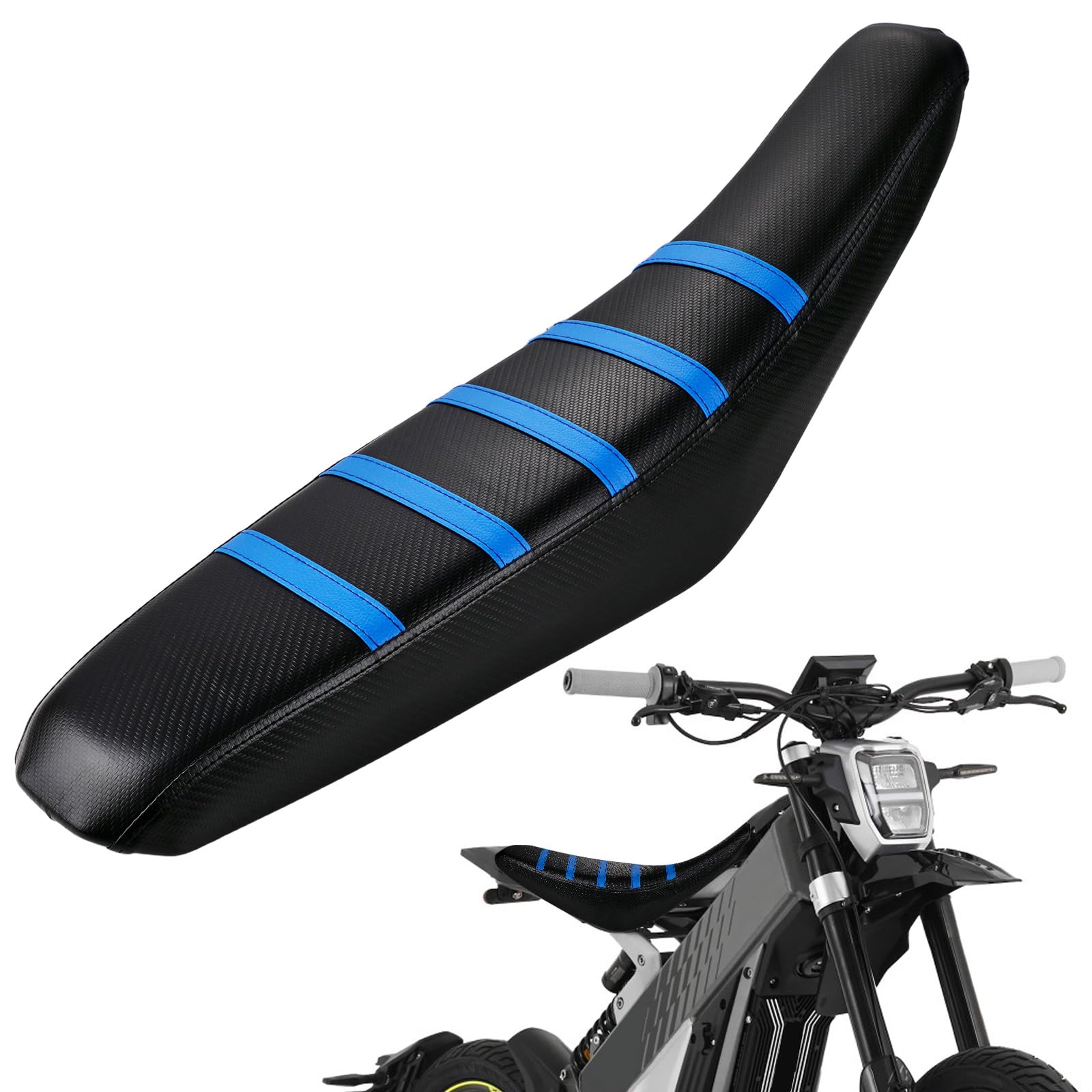 Seat Cover for Talaria XXX X3, Electric Dirt Bike Soft Seat Cover Compatible Fit for Taparia X3 Ribbed Easy Installation Blue