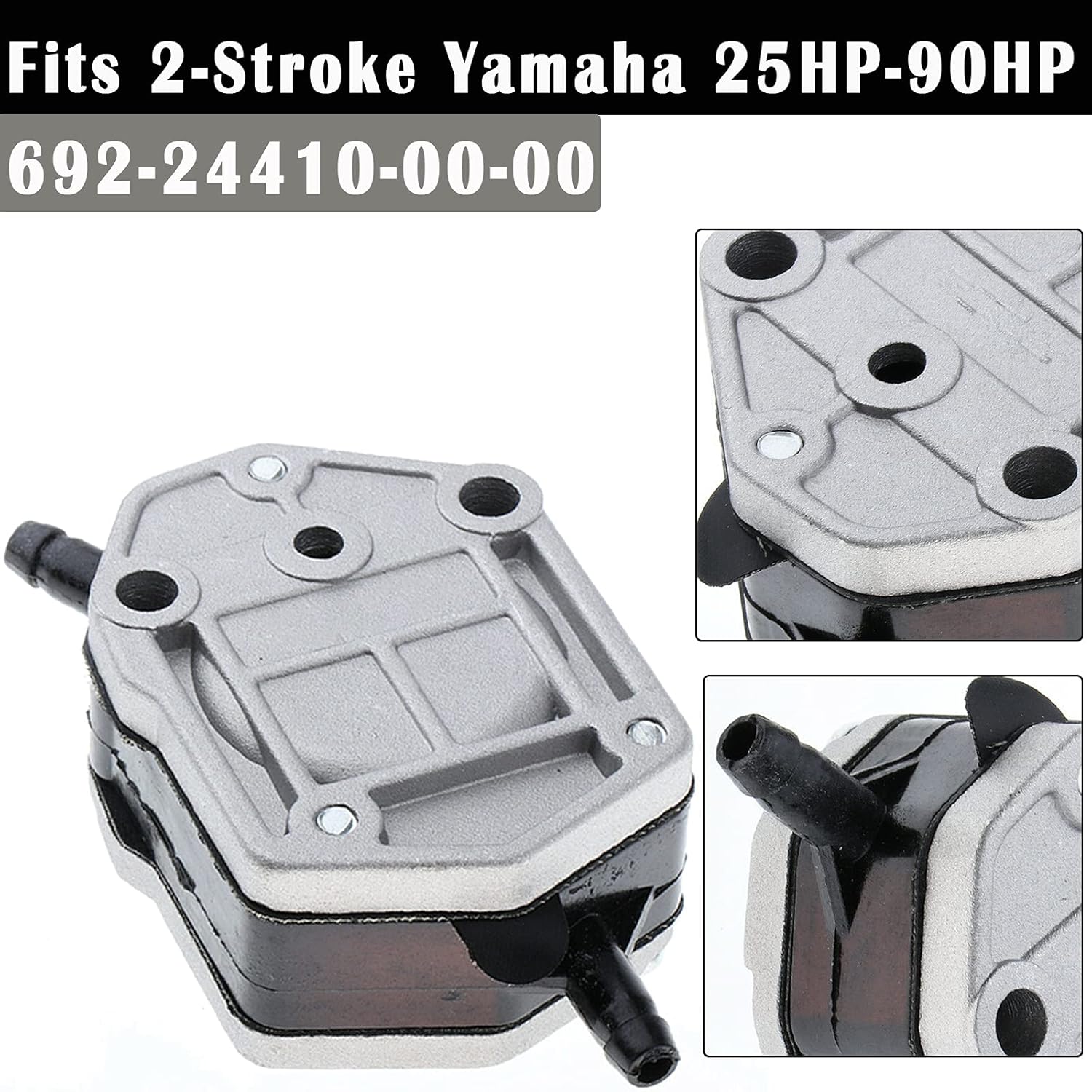 6A0-24410-00 6A0-24410 Compatible with Yamaha Outboard Fuel Pump 25HP 30HP 40HP 50HP 55HP 60HP 75HP 90HP 2 Stroke Outboard Fuel Pump Assembly 692-24410-00 663-24410-00