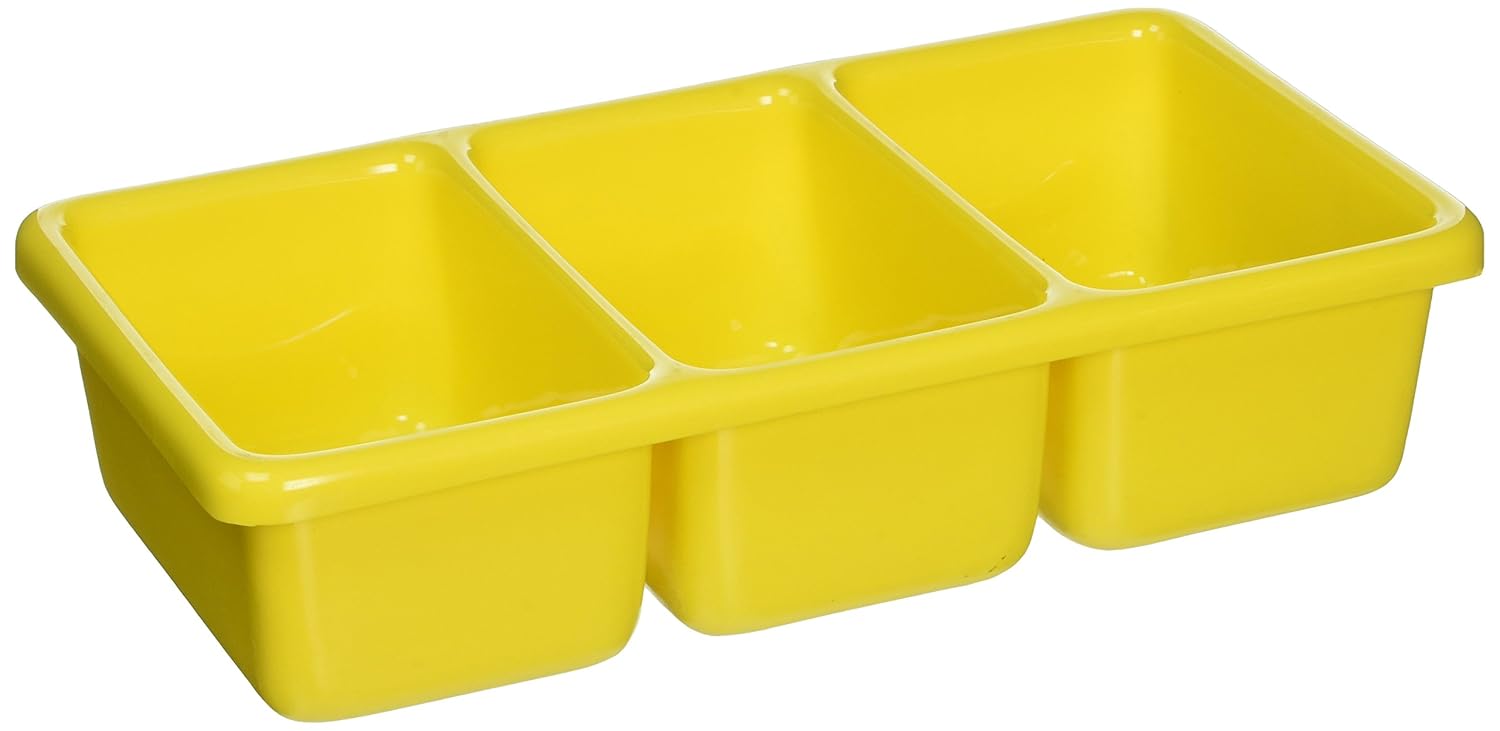 Shirley K'S Storage Trays PT152Yellow Compartment Tray, 3Place