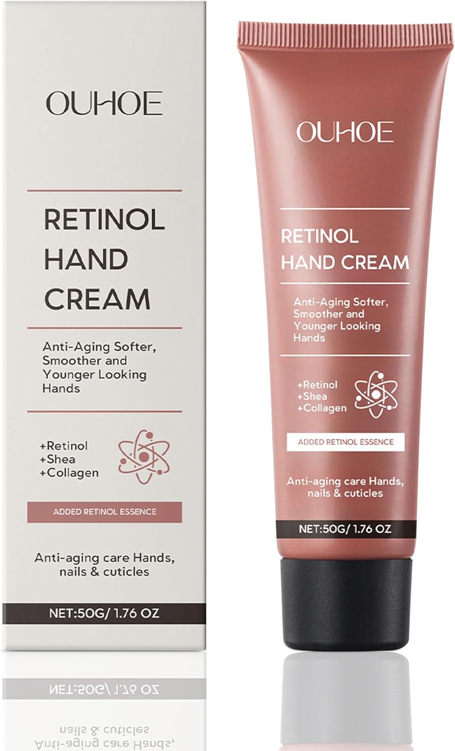 TINYLENS Retinol Anti-Aging Hand Cream with Collagen & Shea Butter – Moisturizing Hand & Cuticle Cream for Soft, Youthful Skin, 50g