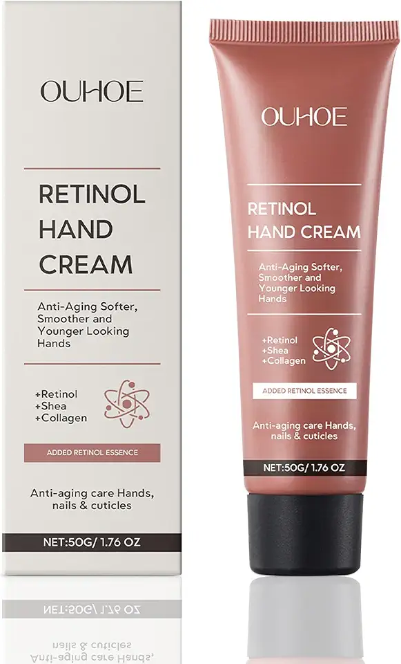 Creme para mãos antienvelhecimento com retinol, colágeno e manteiga de karité – hidratante não oleoso para mãos e cutículas secas, envelhecidas, ideal para enfermeiras e lavagem frequente das