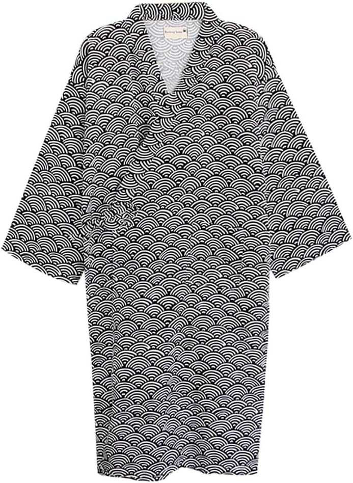 SIQITECHNO Men Kimono Robe Cotton Yukata Spa Sauna Bathrobe Sleepwear Japanese Kimono for Women Loungewear Nightgown Dressing