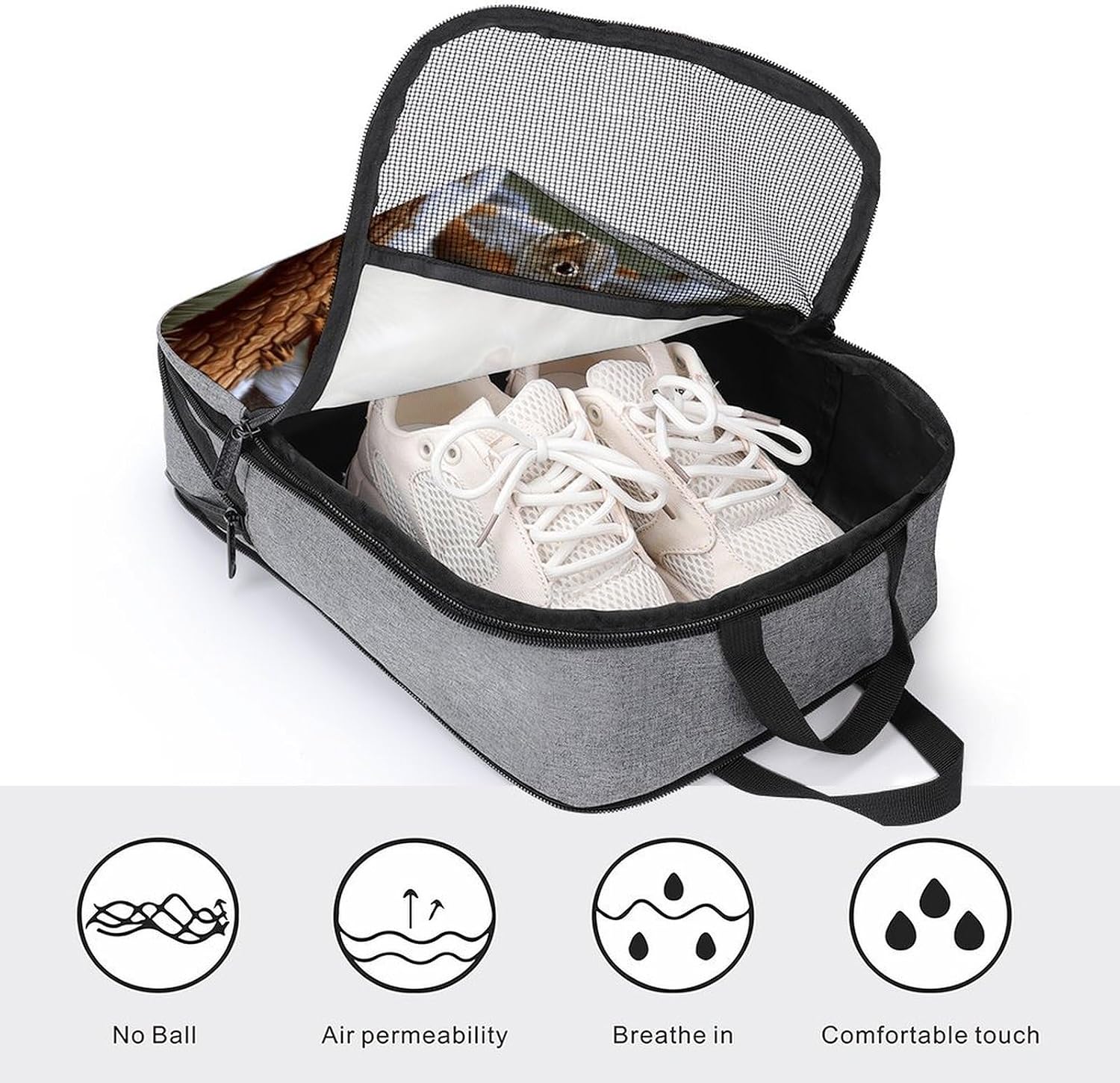 Travel Shoes Carrier, Little Squirrel Print Portable Shoe Pouch Portable Shoe Bag Multi-purpose Shoe Bag Space-saving Shoe Bag