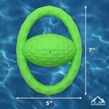 Playology Hound2O Squeaky Tug Ball - Floating Outdoor Dog Toy - Green