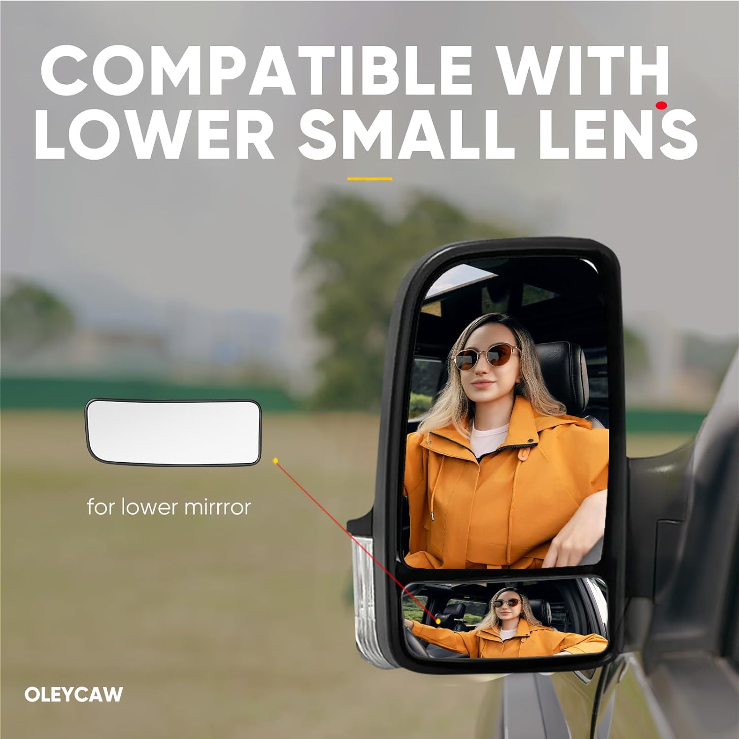Compatible with 2007-2017 Freightliner Sprinter, Mercedes Benz Sprinter, Dodge Sprinter 2500 3500 Driver Side Mirror, Lower Left Side Mirrors Replacement Glass