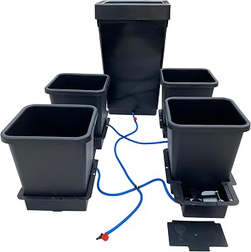 Autopot 4Pot System Kit with 15 Litre Pots, 47 Litre Reservoir Tank and AQUAvalve Water Control Device, Automated Self Watering Plant Growing for Indoor Outdoor Use