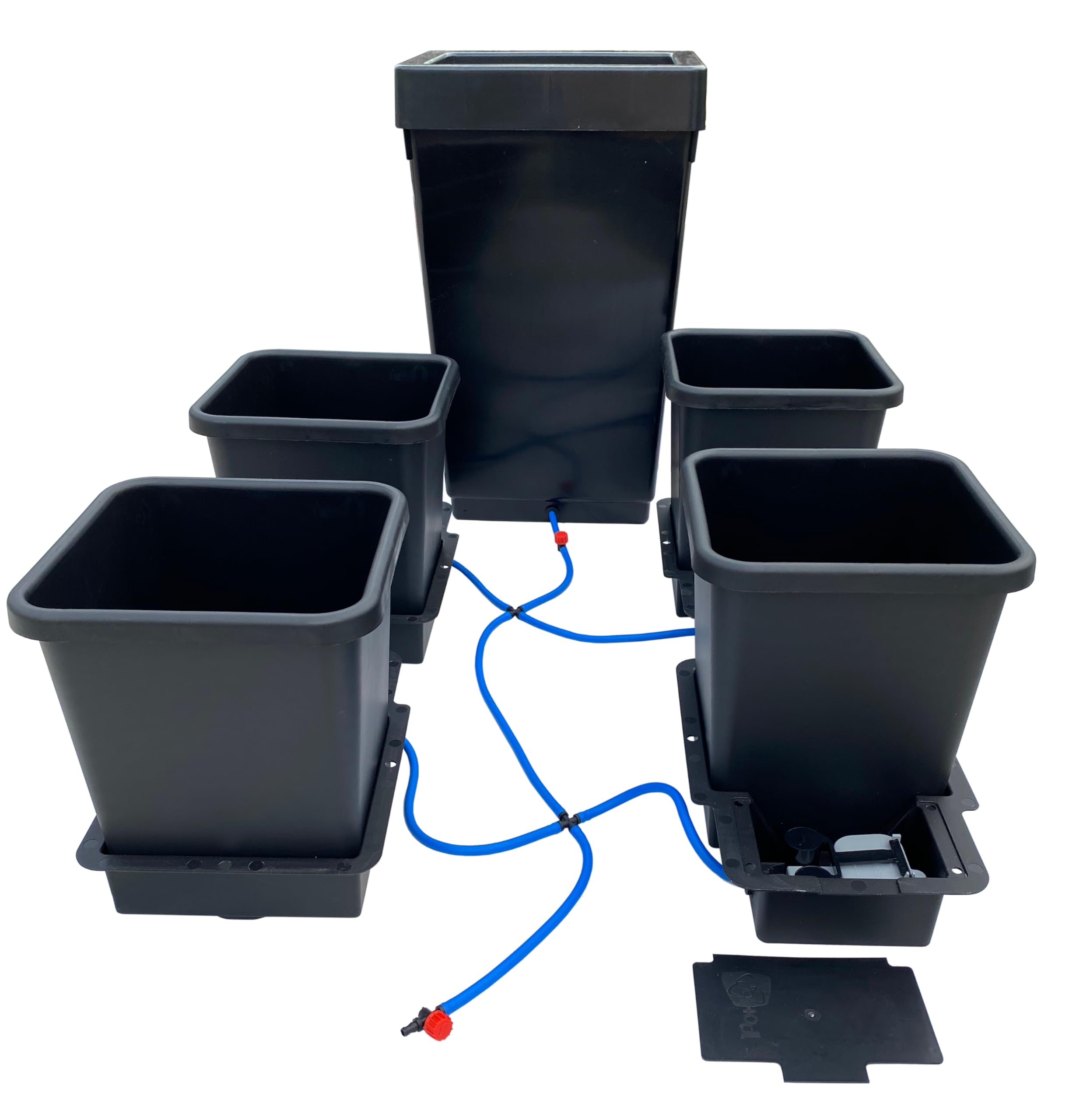 Autopot 4Pot System Kit with 15 Litre Pots, 47 Litre Reservoir Tank and AQUAvalve Water Control Device, Automated Self Watering Plant Growing for Indoor Outdoor Use