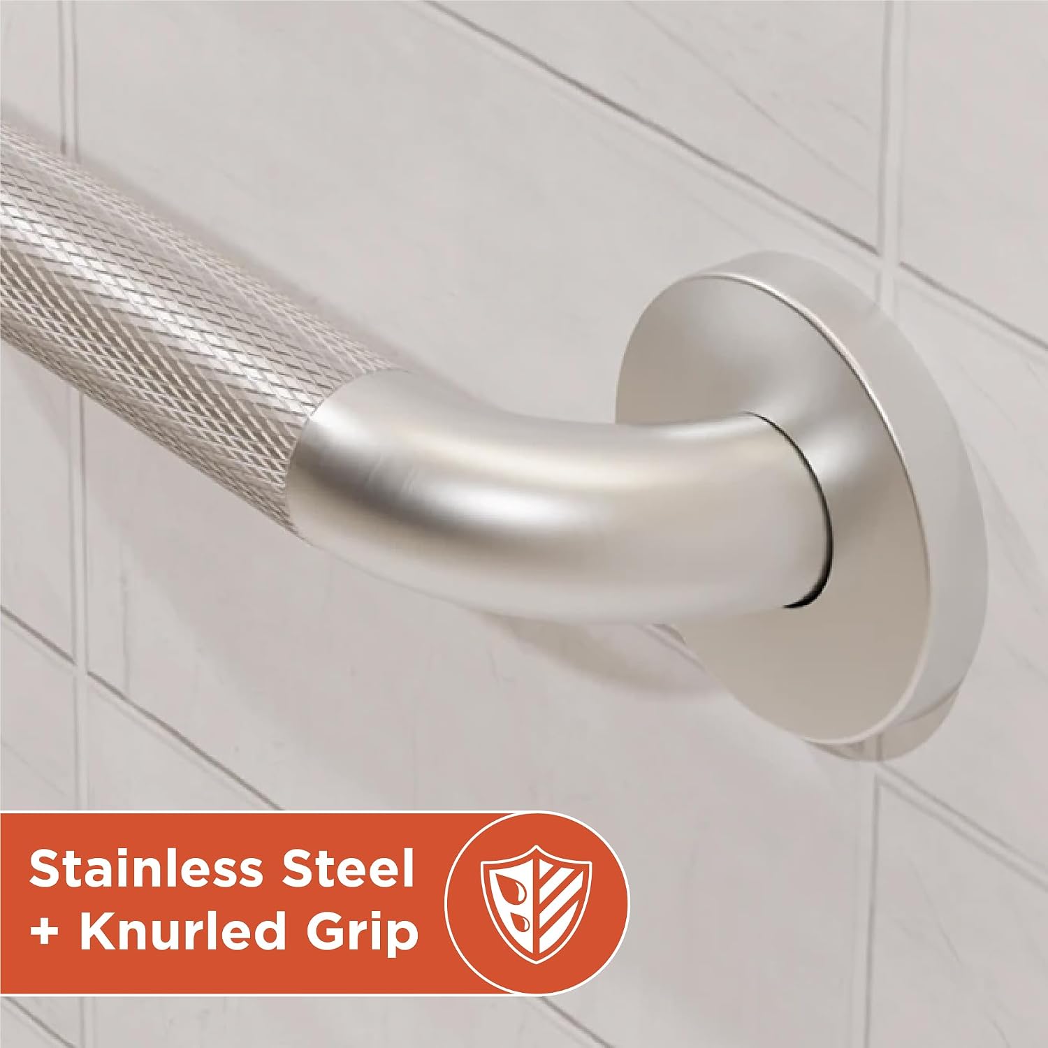 HEALTHCRAFT (3X Pack) Commercial Grab Bar Bundle, ADA Compliant 1.25" Stainless Steel Grab Bars (18", 36", 42") - Safety Bars for Public Restrooms & ADA Bathrooms in Knurled