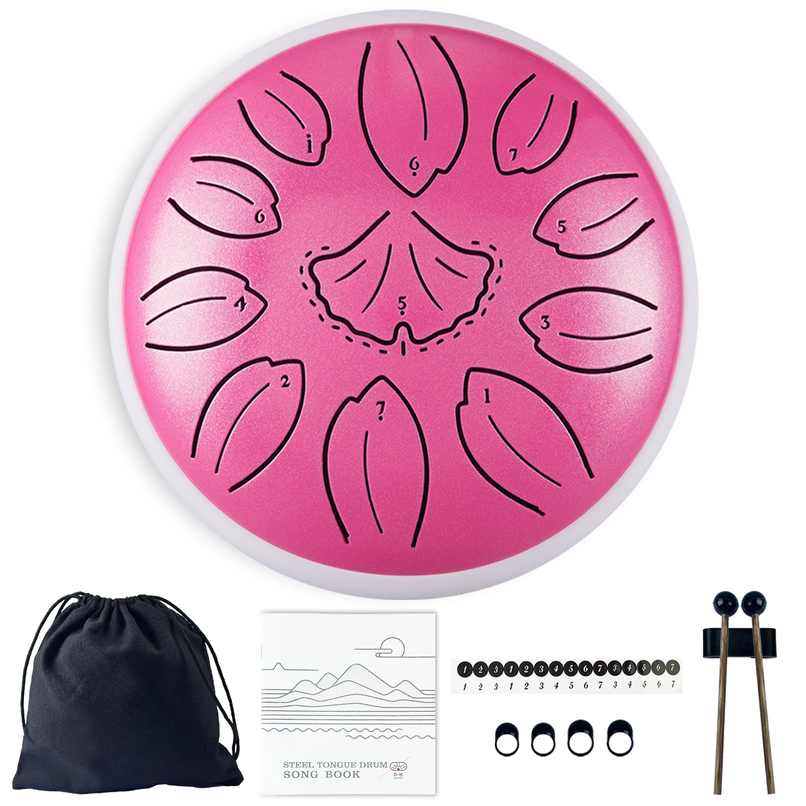 TUOKING Rain Drum for Outside Steel Tongue Drum 6 Inch 11 Notes C Key Handpan Drum for Adults