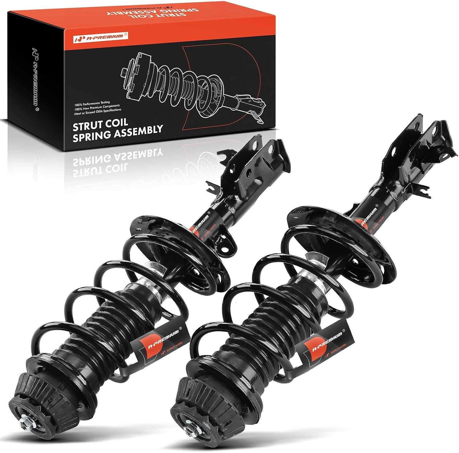 A-Premium Front Struts Compatible with Honda Fit 2015-2020 - 2x Replacement Suspension Complete Strut Assembly Shock with Coil Spring