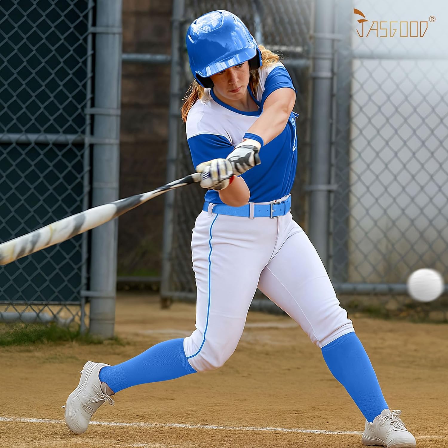 JASGOOD Baseball Socks and Belt Combo Set Softball Socks Baseball Elastic Belt for Youth Boys Girls Adult - Image 7