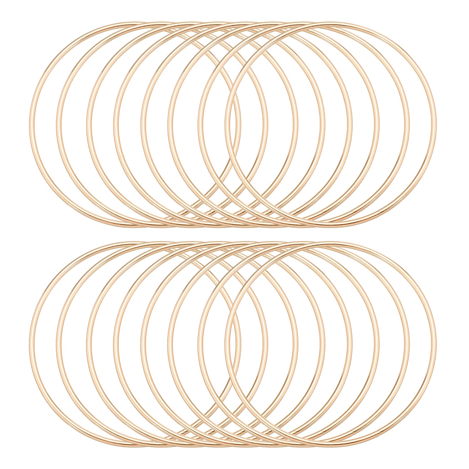 sourcing map 16Pcs Dream Catcher Rings, 4.3" Metal Hoops for Crafts Wreath Hoop Rings for Wall Hanging Crafts Home Decorations DIY Wedding Wreath Decor, Gold 4.1"