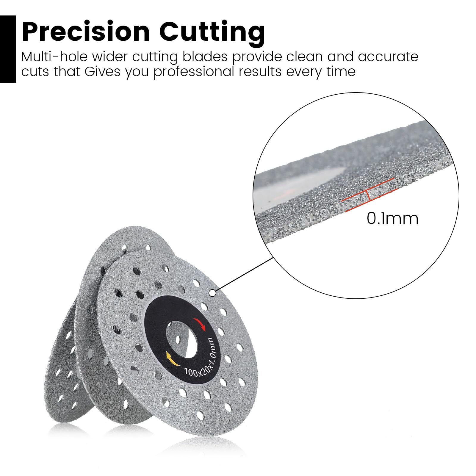 4-1/2" Diamond Saw Blades For Tile & Ceramic (5-Pack) - Ultra Thin Cutting Disc For Angle Grinder, Porcelain, Granite (Red)