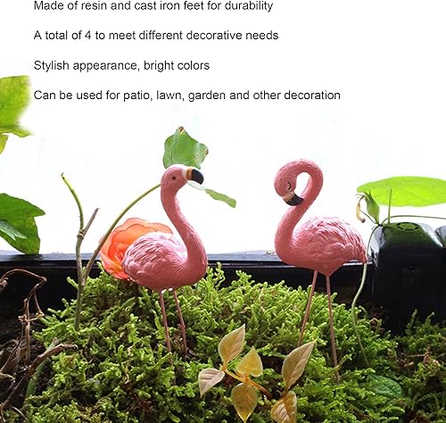 Miniatura 4 de Estatua de patio de flamenco, material de resina, 4 piezas de bonitos regalos de flamenco, detalles finos para patio