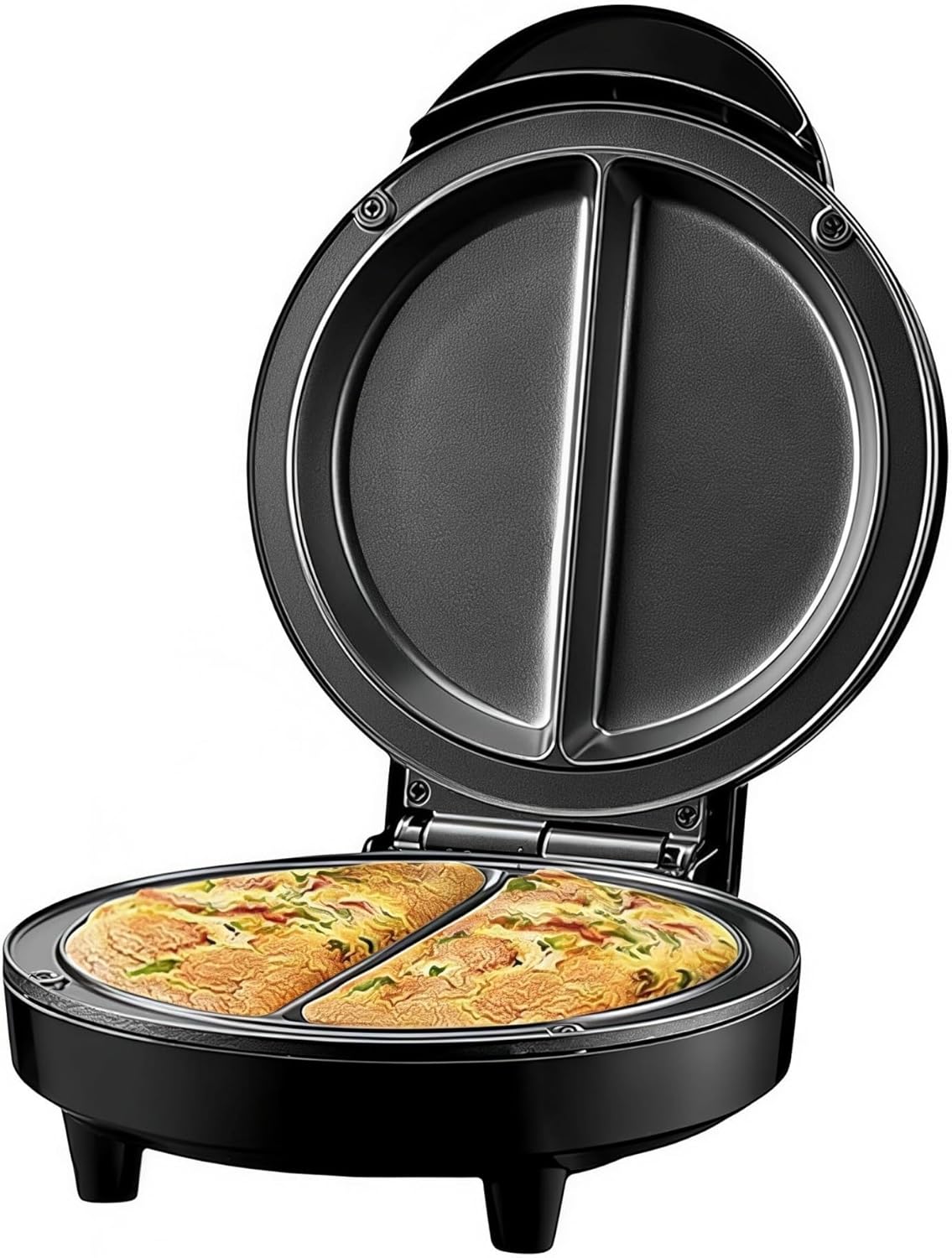 Dual-zone electric egg fryer, deep bottom, non-stick coating, heat-insulated handle, stable base, easily cook breakfast, suitable for home, dormitory, and travel
