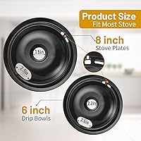 Vista 39 de W10196405 W10196406 - Sartenes de goteo para estufa eléctrica, compatibles con Whirlpool Electric Range-Thickening para evitar doblado, juego de 4