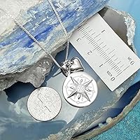 Vista 5 de Collar de brújula de plata de ley, regalo de graduado, ve con confianza en la dirección de tus sueños, collar de regalo de graduación, 18 pulgadas